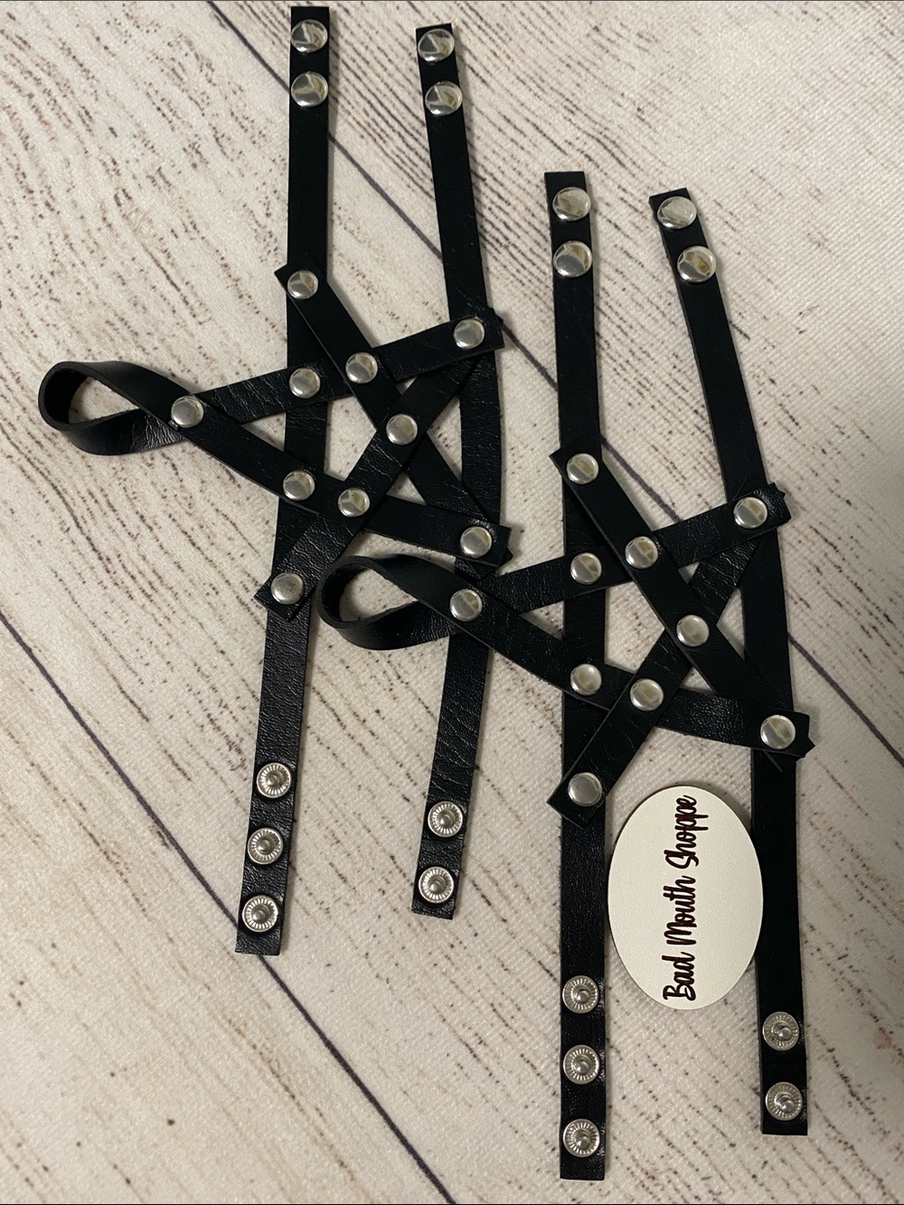 Spirit Halloween Faux Leather Studded Hand Glove Accent Star Pentagram Witch